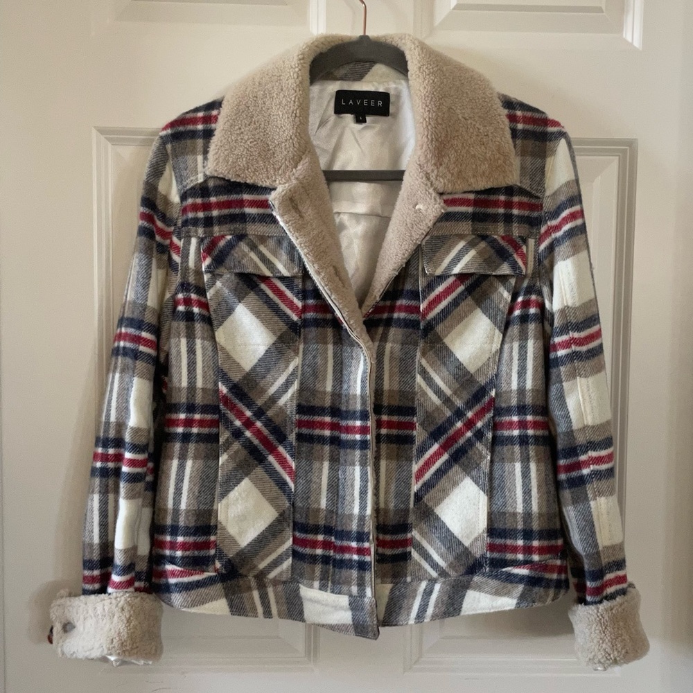 Laveer plaid shearling jacket